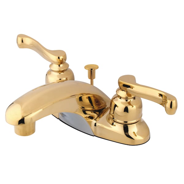4" Centerset Bathroom Faucet, Polished Brass